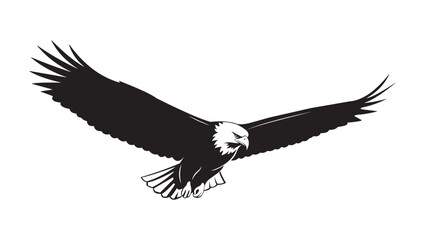 Flying Eagle Silhouette Vector – Majestic Bird in Flight Minimal Design