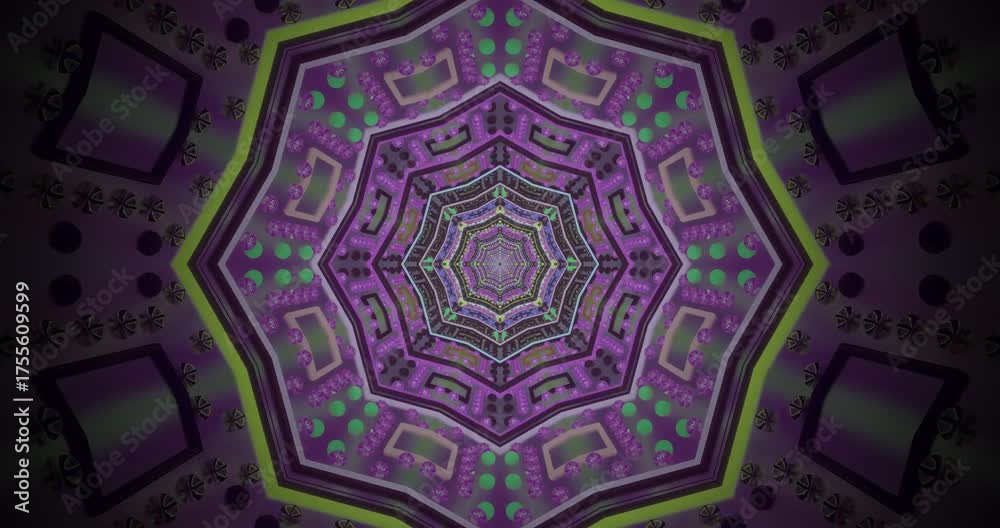 Wall mural a mesmerizing tunnel of vibrant colors creates a calming visual experience. the seamless loop featur
