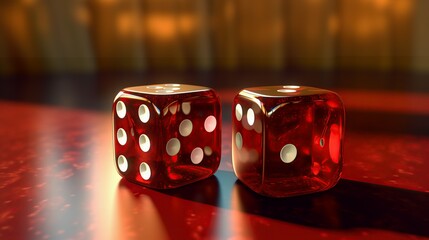 Elegant Render of Red Dice for Gaming Concepts and Chance Illustrations