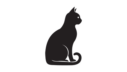 Sitting Cat Silhouette Vector – Elegant Minimal Pet Animal Design