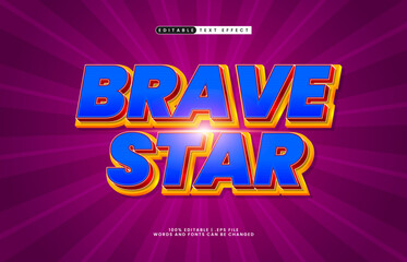 Obraz premium brave star editable text effect