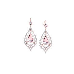 Elegant rose gold drop earrings with pink gems for sophisticated style, perfect for adding glamour to any occasion and highlighting feminine beauty