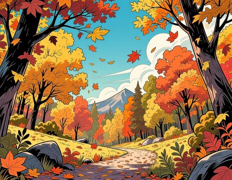 autumn landscape with trees