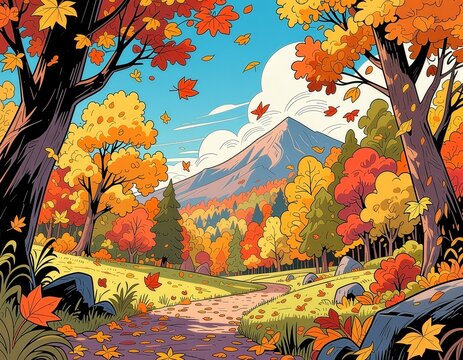 autumn landscape with trees