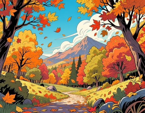 autumn landscape with trees