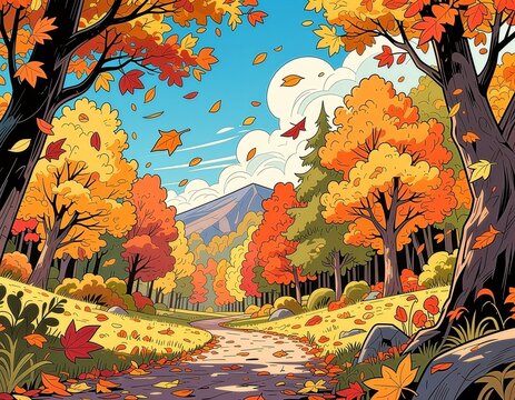 autumn landscape with trees