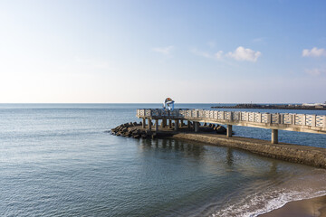 Taiwan north coast cliff and beach scenery outdoors