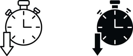 down time  icon vector graphic illustration  with white background flat hand made icon fill icon .