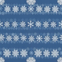 Winter Snowflake Pattern on Blue Background for Festive Designs.