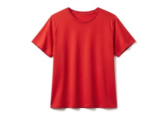 Red tshirt isolated on white background, a basic garment for casual wear, suitable for various activities and everyday use