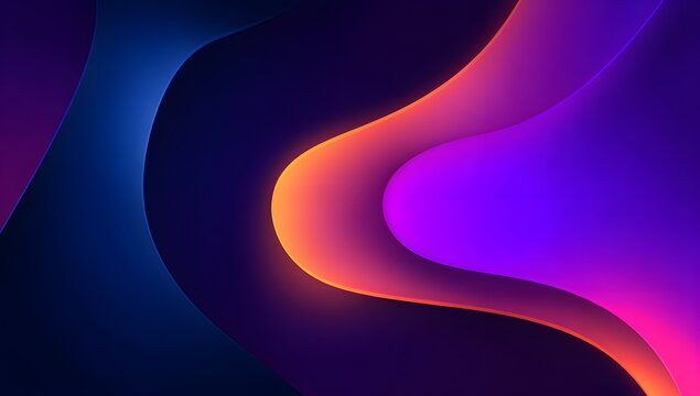 Vibrant abstract fluid dynamics with glowing edges and deep gradient background creating a mesmerizing visual experience - Powered by Adobe