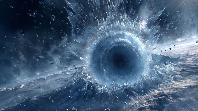 Cosmic explosion event outer space digital art sci-fi environment dynamic perspective theoretical physics concept