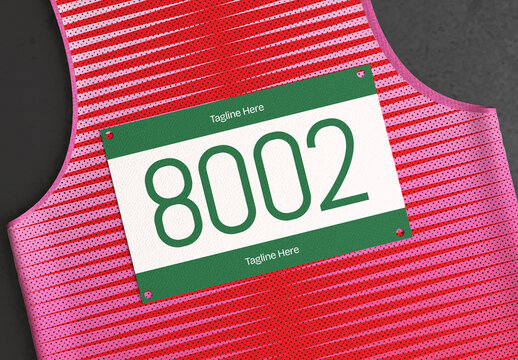 Marathon Bib On Jersey Mockup