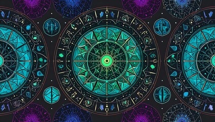 Mystic teal concentric design