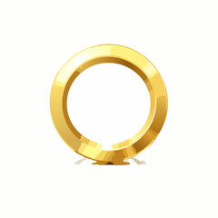 Obraz premium Golden ring on white background symbolizing promise and commitment