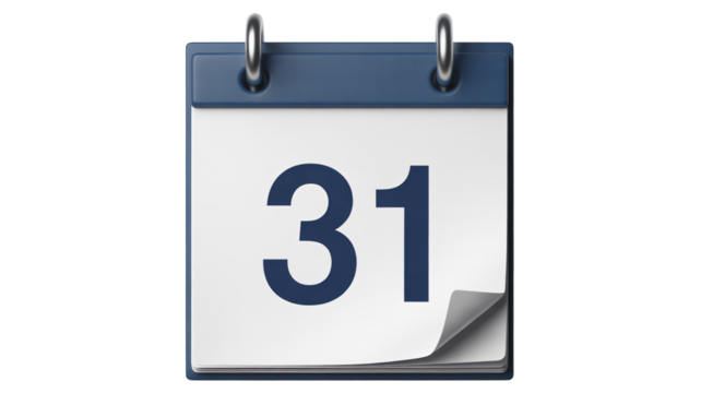 Mark your calendar with this modern 31st day page for important reminders