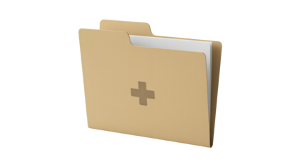 Digital folder with plus sign for adding documents, a modern data management tool
