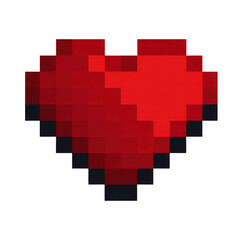 Obraz premium Pixelated red heart illustration, reminiscent of a video game aesthetic, perfect for digital designs.