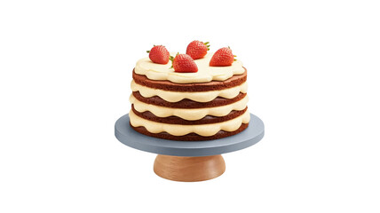 Delicious red velvet cake with fresh strawberries, ready for a celebration feast