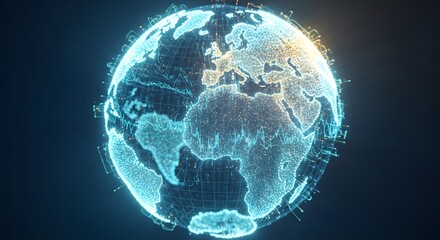 Digital Globe Hologram A Futuristic Representation of Global Connectivity and Technology