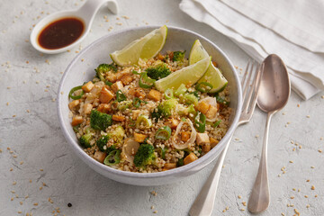 Quinoa with Tofu and Broccoli