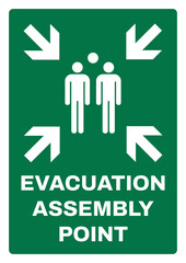 safety signs_emergency and first aid_OSHA-ANSI_uppercase text_evacuation assembly point