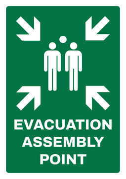 safety signs_emergency and first aid_OSHA-ANSI_uppercase text_evacuation assembly point