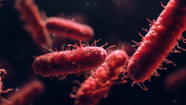 Red virus. Virus. Bacteria. Germs