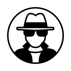 Detective, Spy, Secret Agent, and Anonymous User Icon Vector