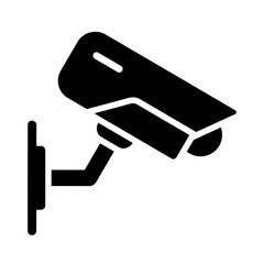 Bullet Security Camera, Outdoor CCTV, Video Surveillance, and Property Monitoring Icon Vector