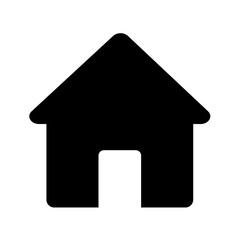 Home Icon – Simple House and Homepage Button Symbol Vector Illustration
