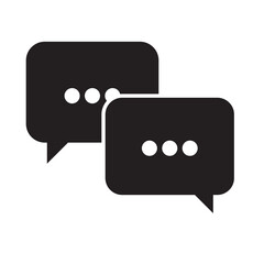 Naklejka premium Chat Icon Vector | Conversation Bubbles | Messaging Symbol | Two Text Bubbles Illustration