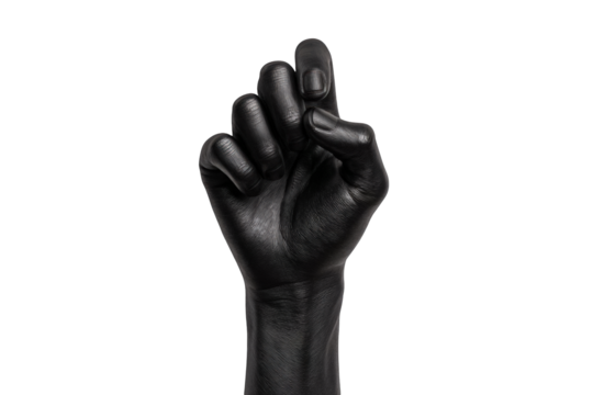 Close-up of a black fist raised