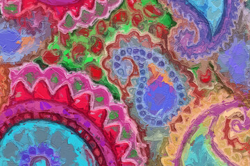 Various oil paintings, flowers, tulips, roses, peonies, Paisley landscapes, forests, lakes