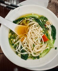 Chinese breakfast noodle soup