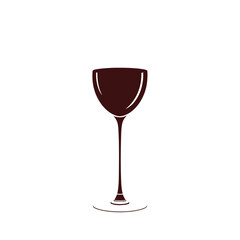 A minimalist outline of a wine glass