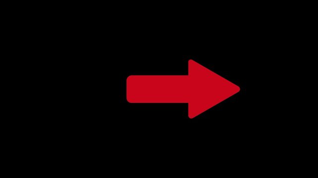Right side squirrel arrow animation isolated on black background 4K resolution