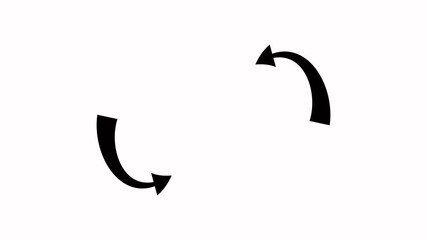 Two Black Curved Arrows Forming a Circular Motion on White Background circle