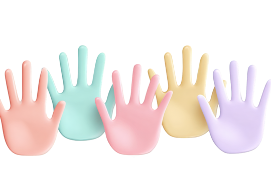 Pastel colored hands - Powered by Adobe