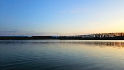 Sunset over the lake
