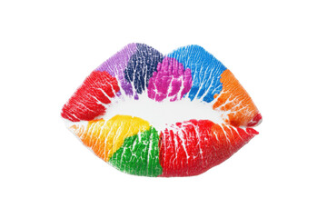 Colorful rainbow lips print