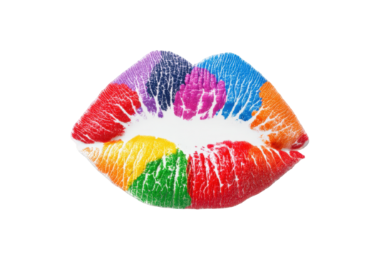 Colorful rainbow lips print - Powered by Adobe
