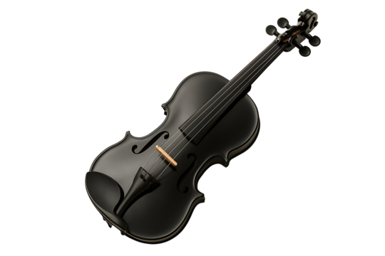 Elegant black violin musical instrument isolated on dark background classic string instrument design perfect for orchestra music concept art luxury artistic image illustration
