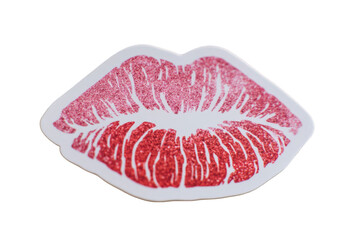 A textured impression of a kiss