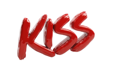 Glossy red 3D stylized text