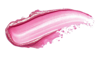 Swatch of iridescent pink lipstick, textured