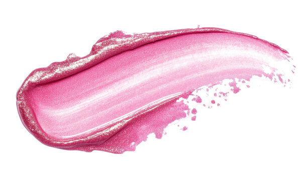 Swatch of iridescent pink lipstick, textured