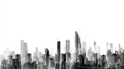 Naklejka premium Modern city texture background. Black and white. Texture overlay image.