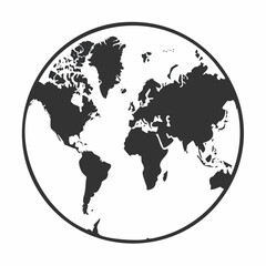 Obraz premium Hand drawn globe in four projections. Western and eastern, north and south hemispheres. Not exactly precision outline drawing of world map in black and white colors. Vector illustration in EPS8.