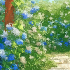 Various oil paintings, flowers, tulips, roses, peonies, Paisley landscapes, forests, lakes